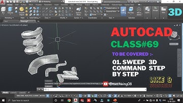 Sweep | Sweep 3D Command | Sweep Command In AutoCAD 3D | AutoCAD Sweep Command | AutoCAD 3D Class 69