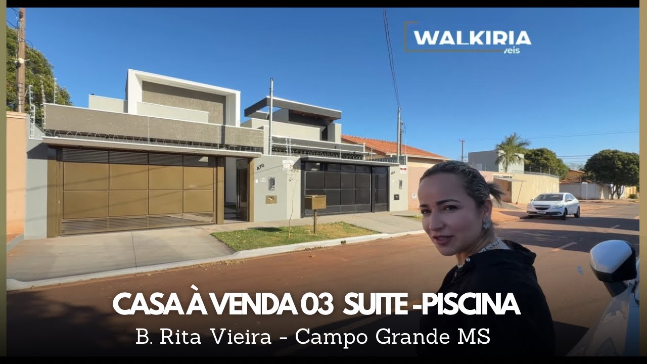 CASA À VENDA 03 SUÍTES PISCINA BAIRRO RITA VIEIRA CAMPO GRANDE MS 