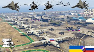 Ukrainian Fighter Jets & War Helicopters Attack on Russian Military Airport of Moscow - GTA 5