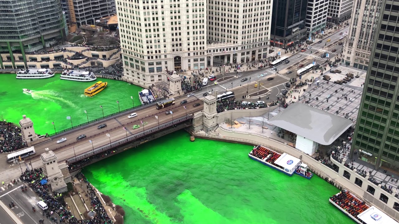 Video: Watch the Chicago River turn St. Patrick's Day green