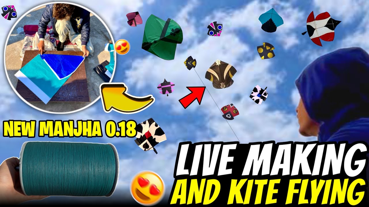 Live making and kite flying 😍 Hunny bhai k sath mill k making krli or kite flying krli 🥵 Kite Vlogs