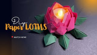 DIY Paper Lotus Craft | Easy Origami Lotus Candle Holder Tutorial 🪷 Godinger Lotus Candle Holders