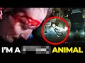 Knife attack caught on POLICE dashcam just hours after prison release