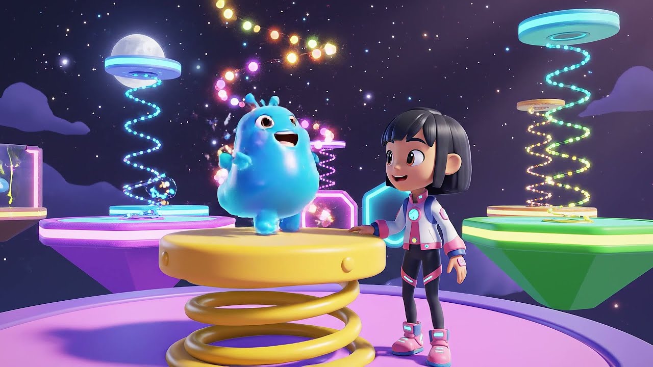 Fall Guys Jelly Runner Launched from a Spring | Kids Gaming Story & Fun Baby Adventure