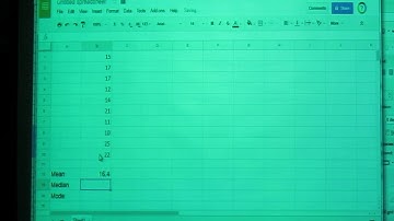 CALCULATE MEAN MEDIAN AND MODE USING GOOGLE SPREADSHEETS