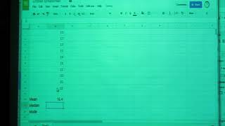 CALCULATE MEAN MEDIAN AND MODE USING GOOGLE SPREADSHEETS
