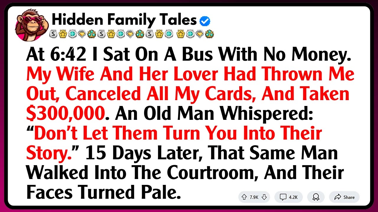 At 6:42 I Sat On A Bus With No Money. My Wife And Her Lover Had Thrown Me Out, Canceled All My...
