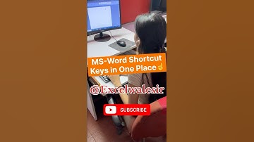 MS-Word Shortcut Keys in One Place #excelwalesir #exceltricks #ytshorts #exceltraining #computertips