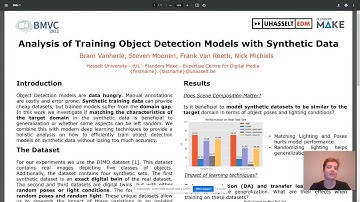 BMVC22: Analysis of Training Object Detection Models with Synthetic Data