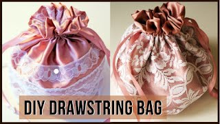 EASY DIY DRAWSTRING BAG TUTORIAL | SATIN HAIR PACKAGING BAG | BEGINNER FRIENDLY TUTORIAL