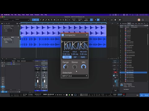 How to set up Kilohearts Compactor with a sidechain input: Mac, Studio One, VST2