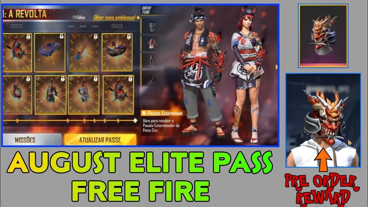 August Elite Pass And Pre Order Reward Free Fire