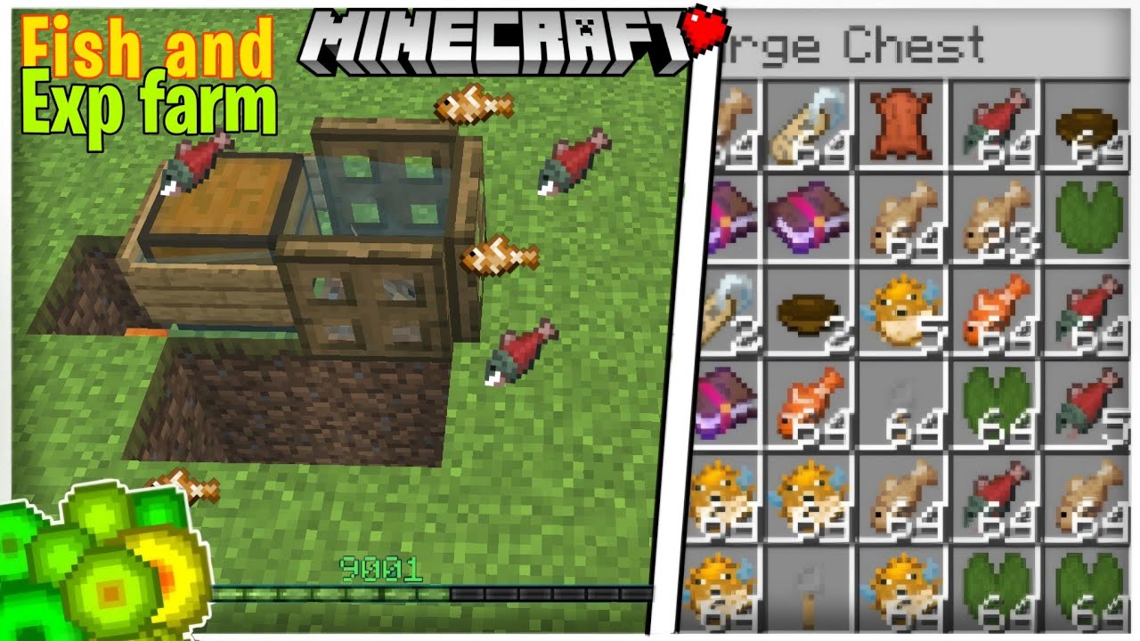 best Afk Fish FARM in MINECRAFT pe / bedrock YouTube