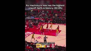 Rui Hachimura now has the highest career playoff 3pt percentage in NBA history