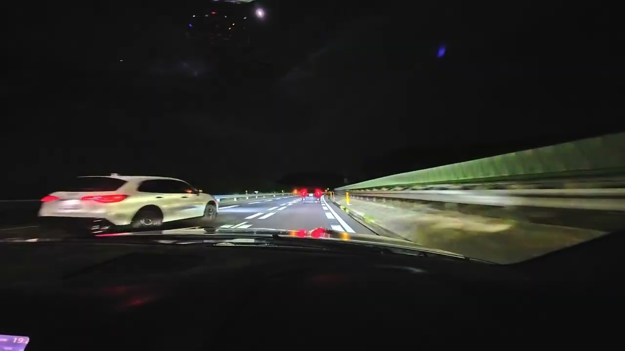 [NISSAN R35 GT-R] Night Drive on Tohoku Expressway – Blipping & Acceleration Sounds