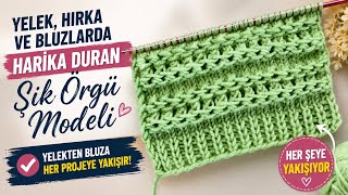 Yelek, Hırka ve Bluzlarda Harika Duran Şık Örgü Modeli