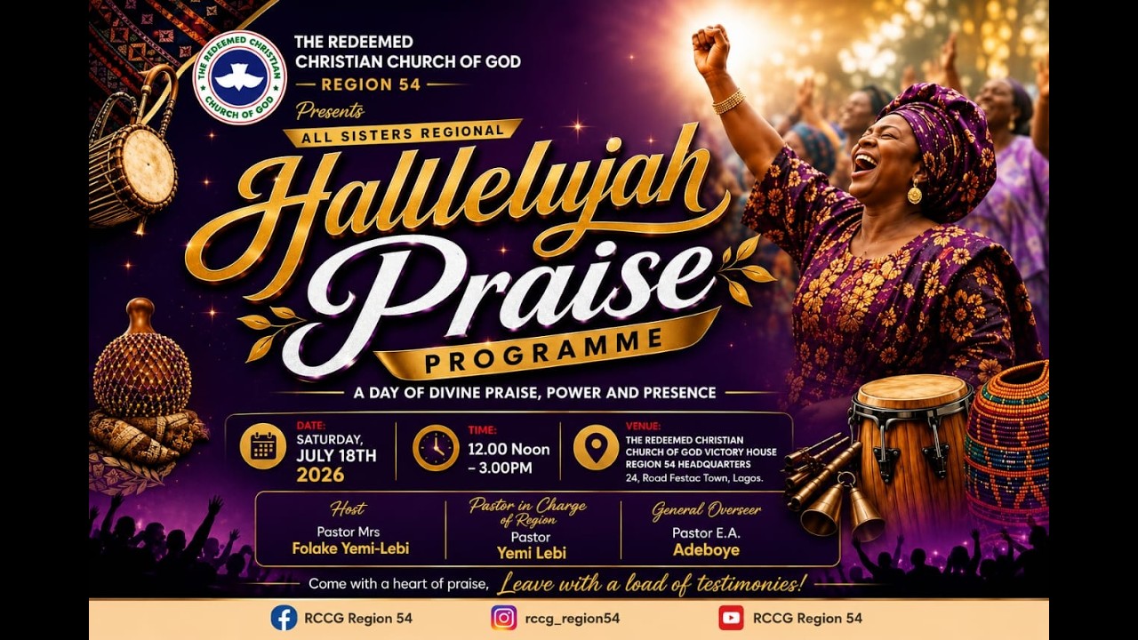 🎉 Hallelujah Praise Programme | RCCG Region 54 | Live from Victory House, Festac, Lagos