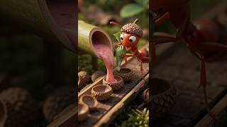 Tiny Ants Make Strawberry Ice Cream 🍓🍦 | Tiny Factory #Shorts