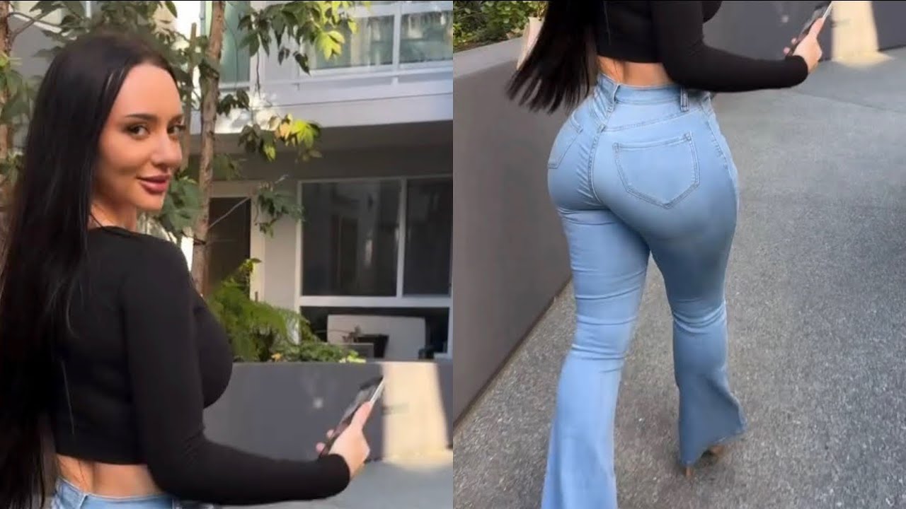 Try on haul To go Get Brunch With Friends | Flared Blie Denim Jeans & Long sleeve T-Shirt 