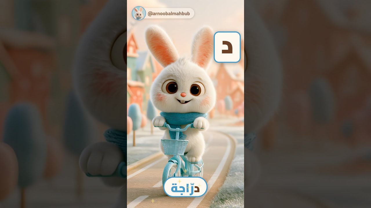حرف الدال مع أرنوب 🐰🚲 دَرّاجَة | Arabic Letter Daal for Kids #Shorts