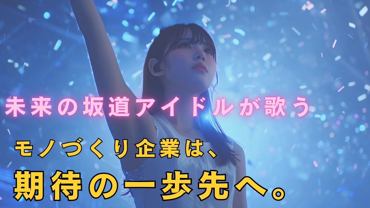 【製造業 AI Music アイドル】　モノづくり企業は、期待の一歩先へ。　『想像以上』　(坂道アイドル)