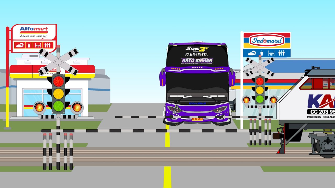 PALANG PINTU KERETA API DIDEPAN ALFAMART DAN INDOMARET