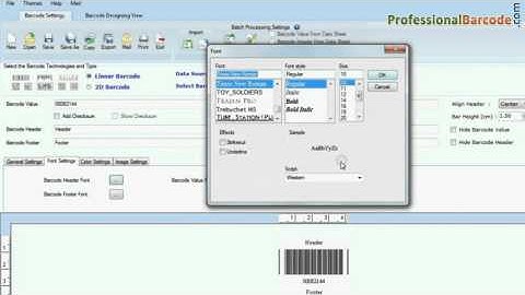 Understand how to create and print barcode label using Code 39 font