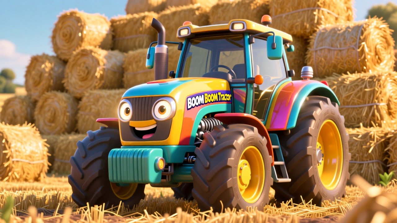 Boom Boom Tractor Fun 🚜🎶 Fun Kids Song | Learn Vehicles & Farm Sounds for Toddlers