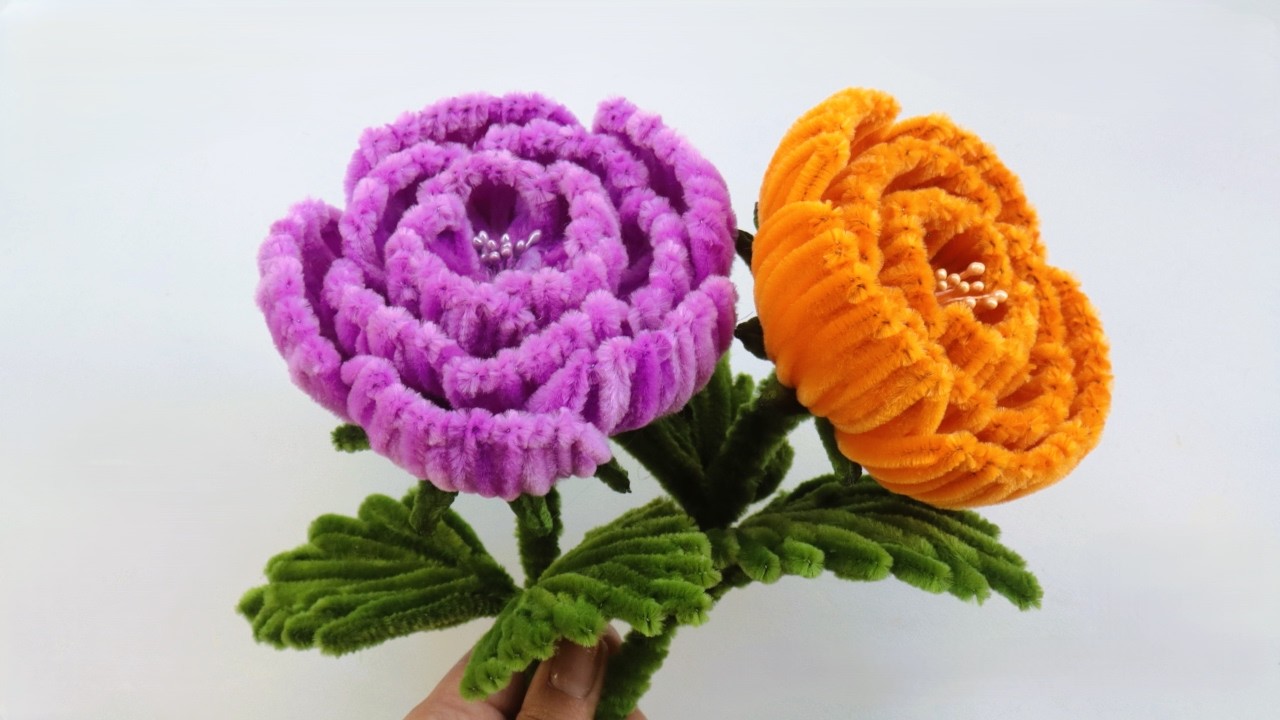 Pipe Cleaner Flowers Crafts / How To Make Flowers From Chenille Stem Pipe Cleaner / DIY Flower Craft