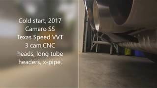 Some sound clips while driving my 2017 camaro ss. it has a texas speed
cam, cnc ported heads, long tube 1 7/8" headers, x-pipe and roto fab
intake. this car ...