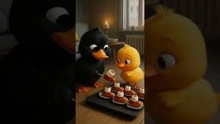 The Black Duck Cooks Sausages And Marmalades For His Little Brothershorts duck cuteanimals pets