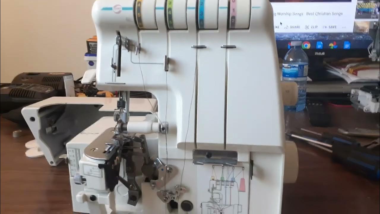 part2 white speedylock Serger start opening up for cleaning and