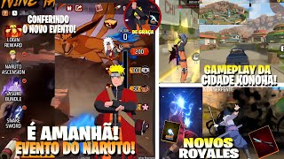 É AMANHÃ!! EVENTO E PARCERIA DO FREE FIRE COM NARUTO! GAMEPLAY DA KONOHA, NOVOS EVENTOS E MUITO MAIS