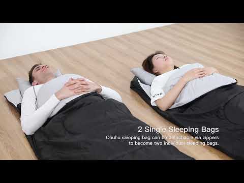 Ohuhu Double Sleeping Bag with 2 Pillows