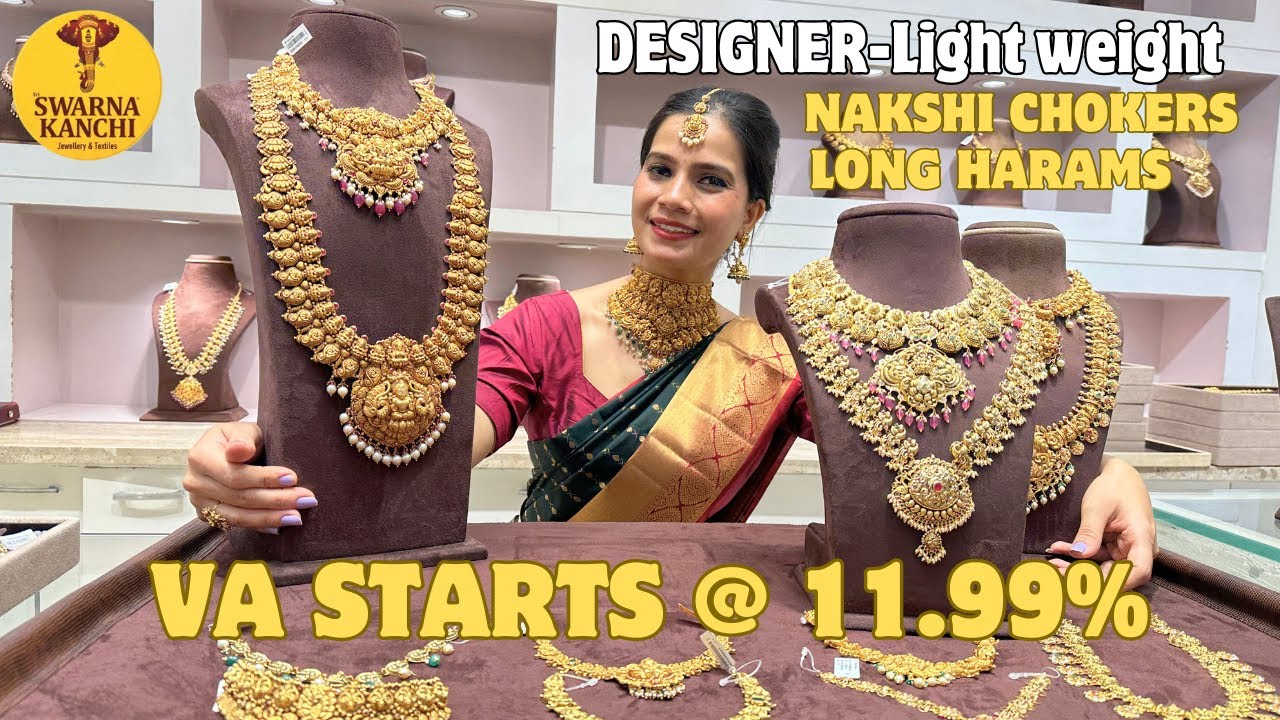 Sri SwarnaKanchi| HUGE light weight to  Designer Nakshi short necklaces,Mango, bottu mala  ♥️