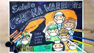 CORONA FIGHTERS DRAWING | FIGHT AGAINST CORONA POSTER | STAY HOME STAY SAFE DRAWING