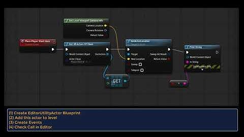 UE4 Editor Blueprints - placing player start
