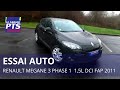 TEST - RENAULT MEGANE 3 PHASE 1  1,5L DCI FAP 110 CV FINITION BUSINESS 2011