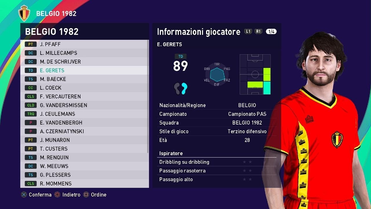 eFootball PES 2021: Belgium 1982 classic team (PS4)