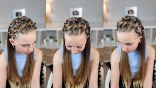 Peinado elegante en diadema para niñas / Peinados con ligas / Easy hairstyle tutorial