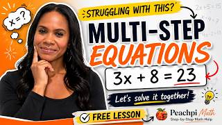 How to Solve Multi-Step Equations (Variables on One Side) | Algebra Made Easy