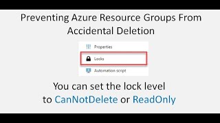 Lock Azure Resources To Prevent Unexpected Changes