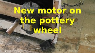 Pottery wheel repair: Motor and speed controller update, DC motor for more power and control.