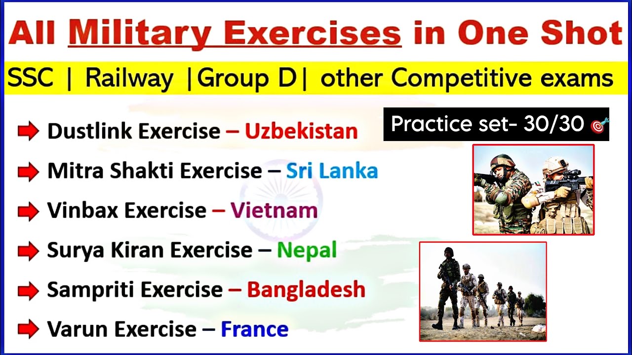 🔥JOINT MILITARY EXERCISES | RRB GROUP D & other state competitive exams
