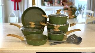 Kitchen Academy 12-Piece Induction Granite Cookware Sets