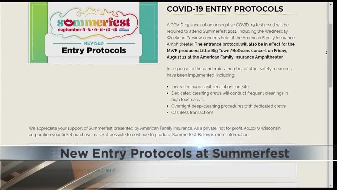 SUMMERFEST TO REQUIRE PROOF OF VACCINATION, NEGATIVE COVID-19 TEST