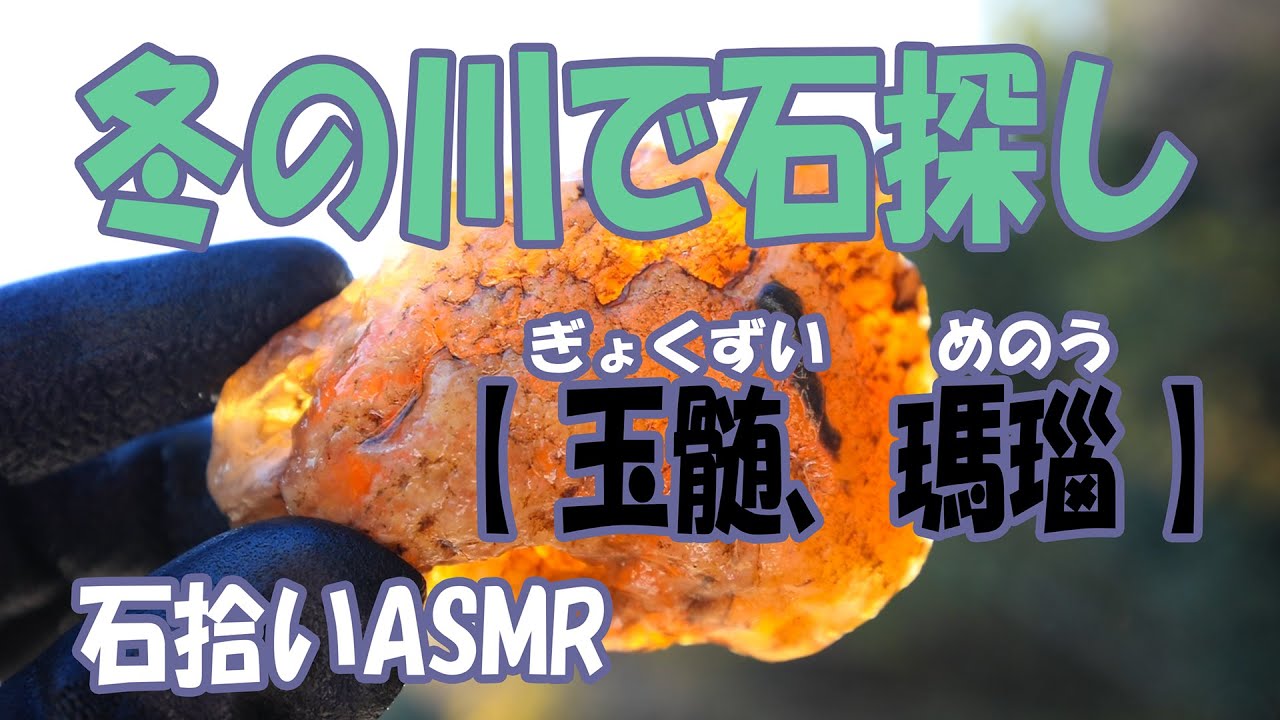 冬の川で石探し【玉髄、瑪瑙】