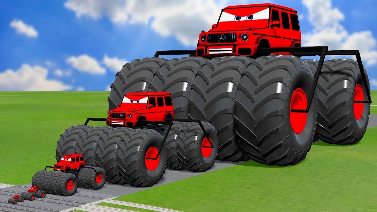 Police Car vs Zombie Mack &  Big & Small McQueen  BeamNG.drive