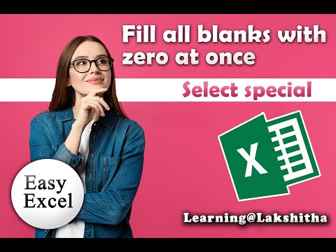Fill all blanks with zero at once - Select special #MSExcel