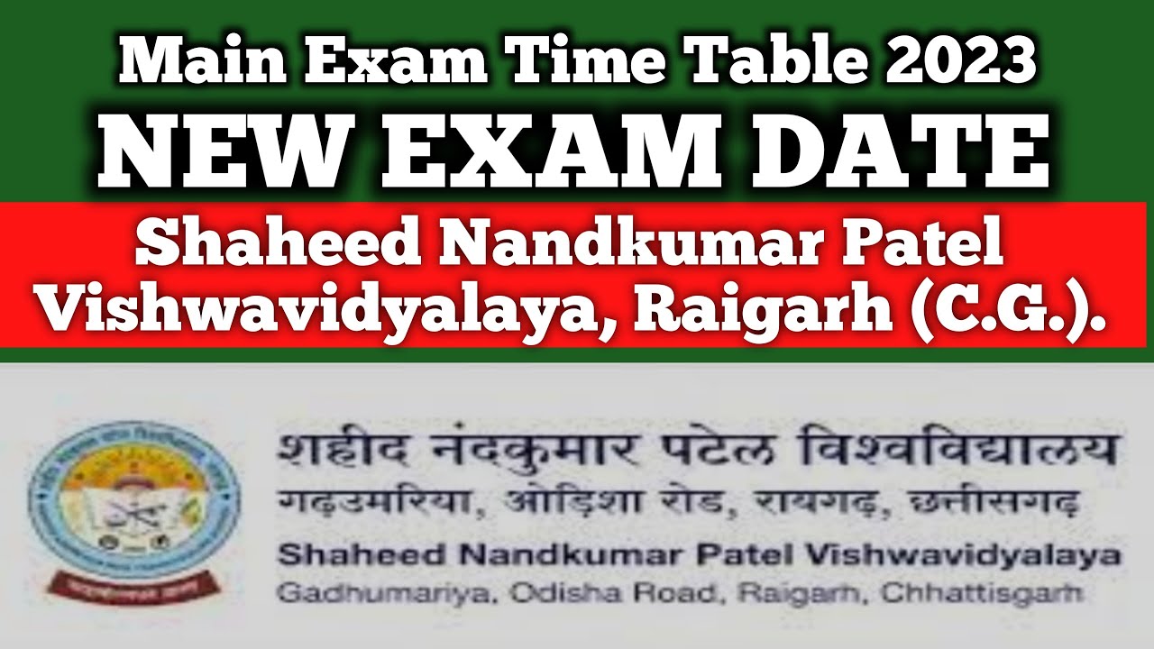 Main exam Time Table 2023 // SNPV Raigarh University